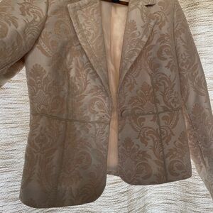 Elegant Cream Patterned Women's Jacket